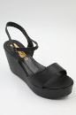 3017 Siyah Dolgu Topuk Kadın Ayakkabı  