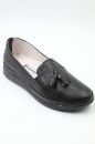 4015 Siyah Deri  Günlük Kadın Ayakkabı  