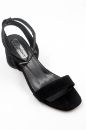 6130 Siyah Süet Kadın Sandalet  