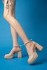 3044 Kadın Cilt Platform Kalın Ökçeli Ayakkabı NUT
