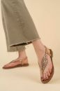 6180 Kadın Taş Detaylı Parmak Arası Sandalet  ROSE