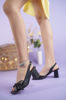 Kadın Cilt Fiyonk Detaylı Topuklu Sandalet 6191 SIYAH