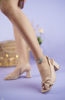 Kadın Cilt Fiyonk Detaylı Topuklu Sandalet 6191 NUT