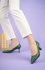 3053 Kadın Cilt Topuklu Ayakkabı YEŞİL