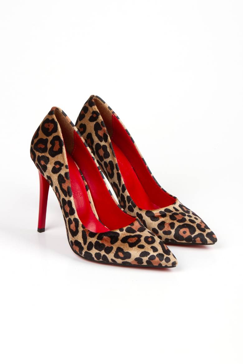Kadın Cilt Yüksek Ince Topuklu Stiletto 3083  SİYAH-SARI PSG24-3083SİYAH-SARI resmi