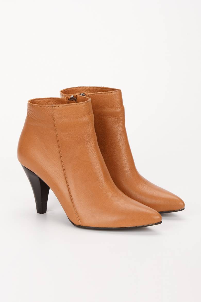 Kadın Hakiki Deri Stiletto Topuklu Bot 5112  TABA CİLT resmi