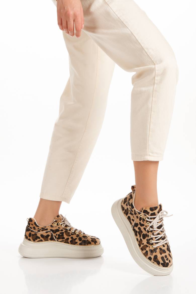 Kadın Renkli Günlük Spor Ayakkabı 2079  LEOPAR DESENLİ PSG24-2079LEOPAR DESENLİ resmi