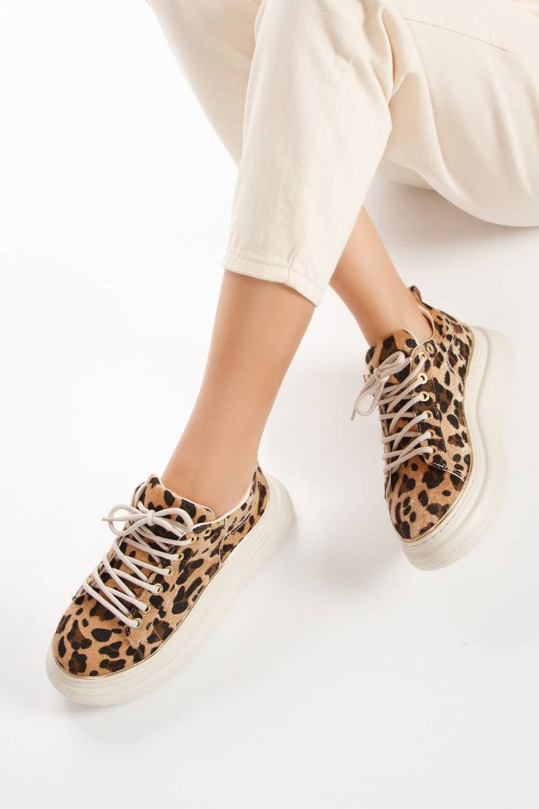 Kadın Renkli Günlük Spor Ayakkabı 2079  LEOPAR DESENLİ PSG24-2079LEOPAR DESENLİ resmi