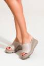 Kadın Cilt Hakiki Deri Dolgu Topuklu Terlik 6307  BUZ GRİ PSG25-6307BUZ GRİ