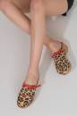 Kadın Hakiki Süet Deri Takunya Terlik 6220  LEOPAR DESENLİ PSG23-6220LEOPAR DESENLİ