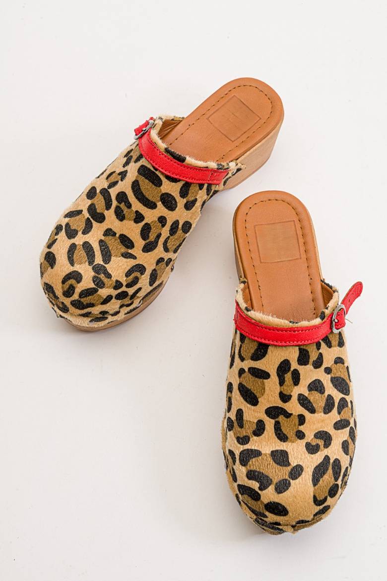 Kadın Hakiki Süet Deri Takunya Terlik 6220  LEOPAR DESENLİ PSG23-6220LEOPAR DESENLİ resmi