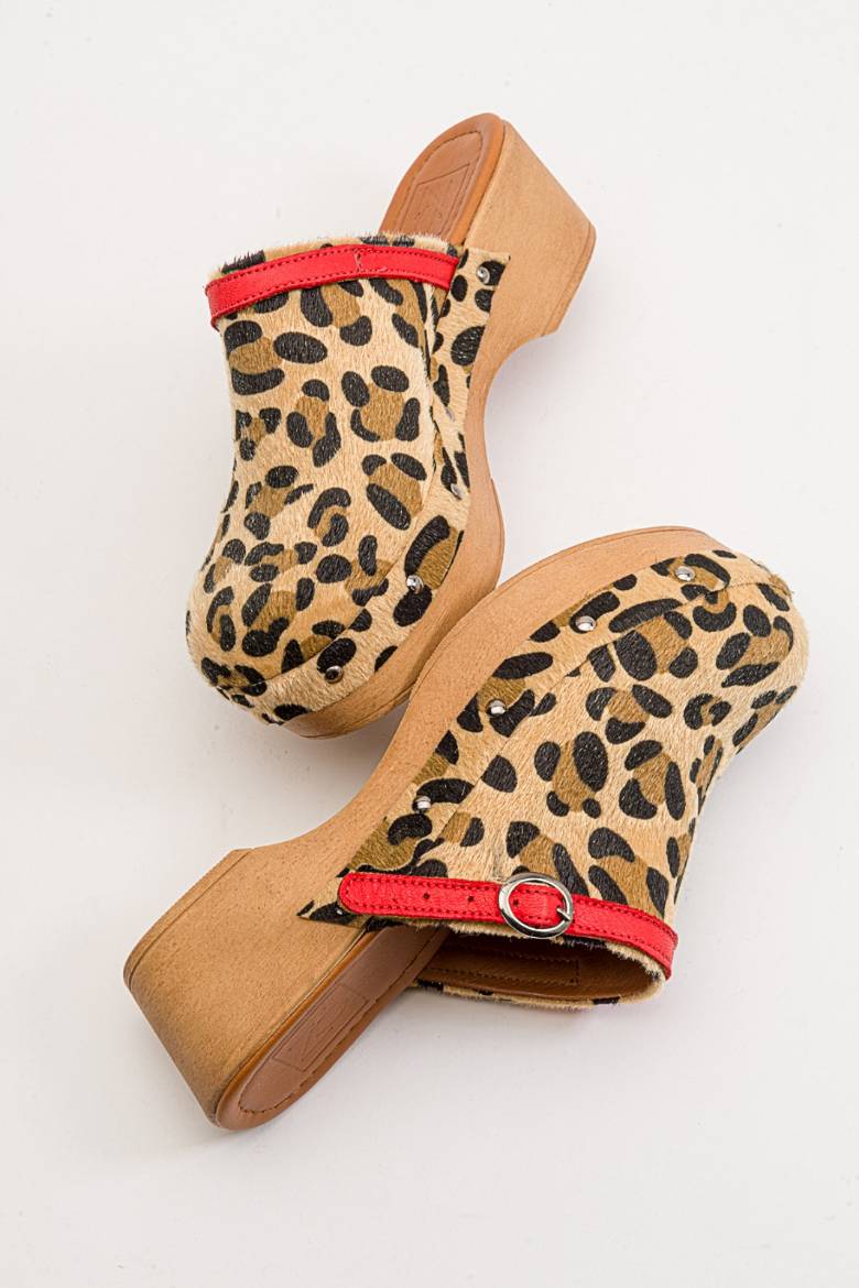 Kadın Hakiki Süet Deri Takunya Terlik 6220  LEOPAR DESENLİ PSG23-6220LEOPAR DESENLİ resmi