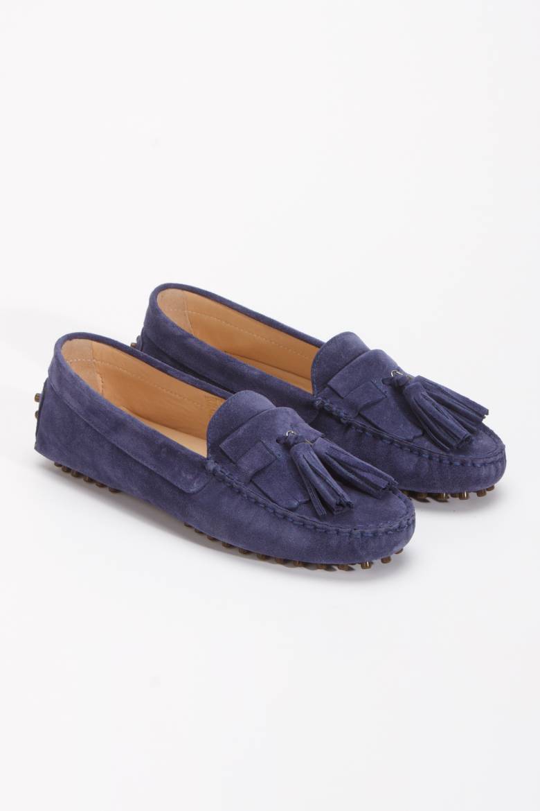 Kadın Hakiki Süet Deri Püskül Detaylı Loafer 1039  İNDİGO MAVİ PSG25-1039İNDİGO MAVİ resmi