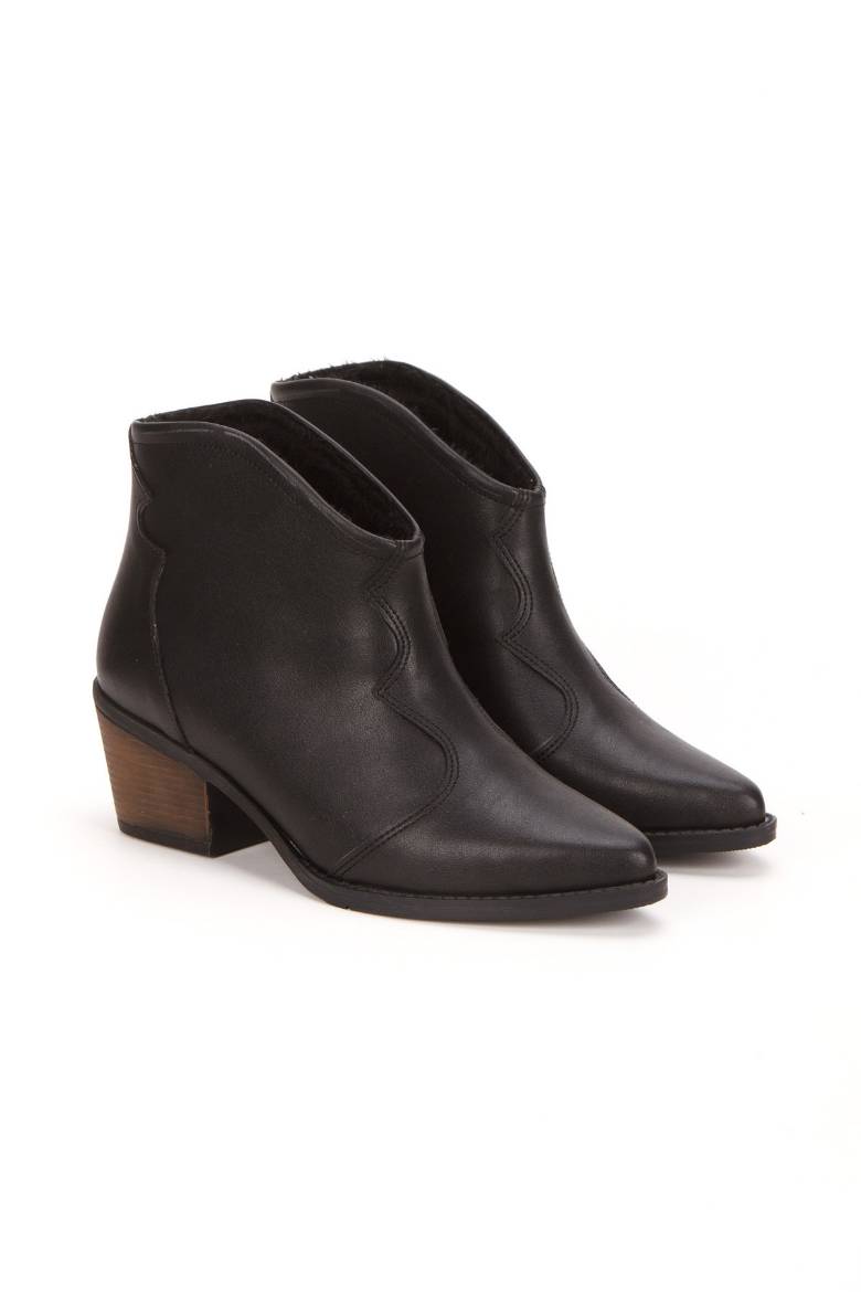 Kadın Western Kovboy Kısa Bot & Bootie 5118  SİYAH CİLT PSG25-5118SİYAH CİLT resmi
