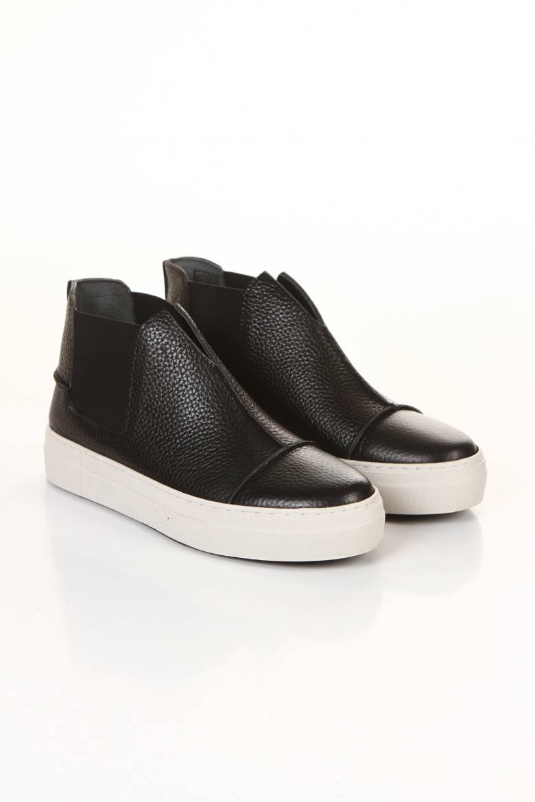 2056 Kadın Hakiki Deri Sneakers  SİYAH BEYAZ PSG22-2056SİYAH BEYAZ resmi